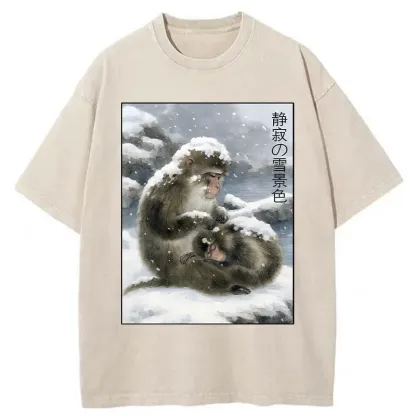 Tokyo-Tiger Silent Snowscape Washed T-Shirt