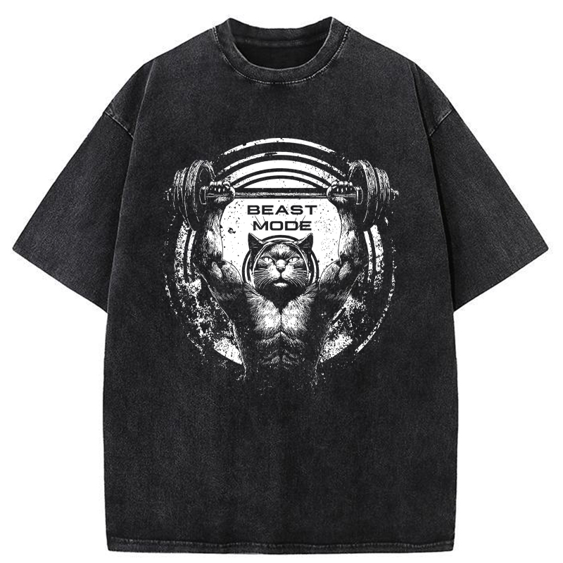 Tokyo-Tiger Beast Mode Work Out Washed T-Shirt