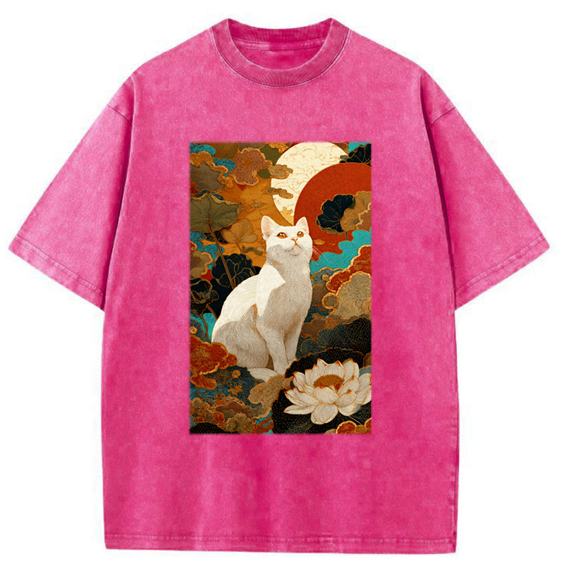 Tokyo-Tiger White Guardian Of The Vermilion Sun Washed T-Shirt