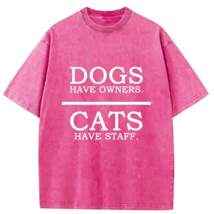 Tokyo-Tiger Rules For Cats And Dogs Washed T-Shirt