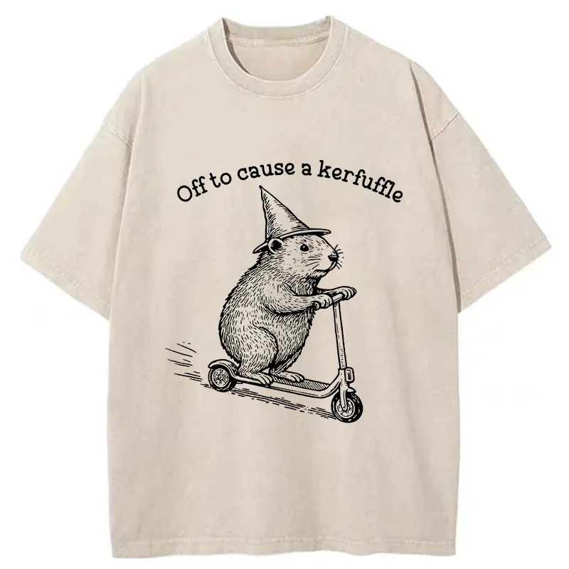 Tokyo-Tiger Groundhog Getting Ready To Cause Trouble Washed T-Shirt