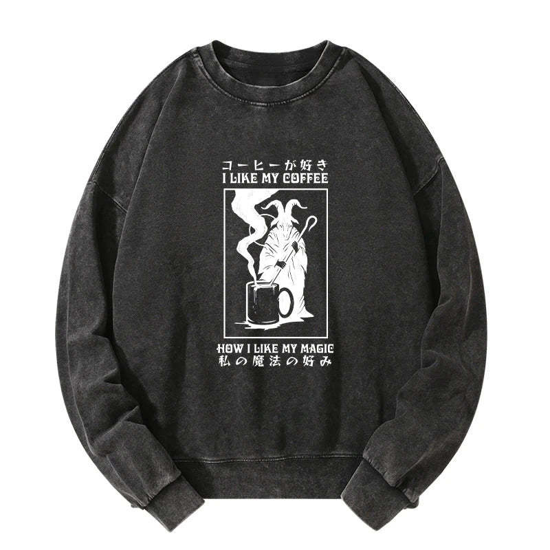 Tokyo-Tiger I Like My Coffee Washed Sweatshirt