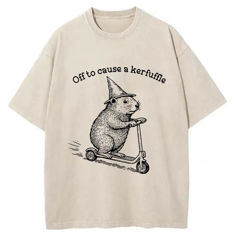 Tokyo-Tiger Groundhog Getting Ready To Cause Trouble Washed T-Shirt Sale