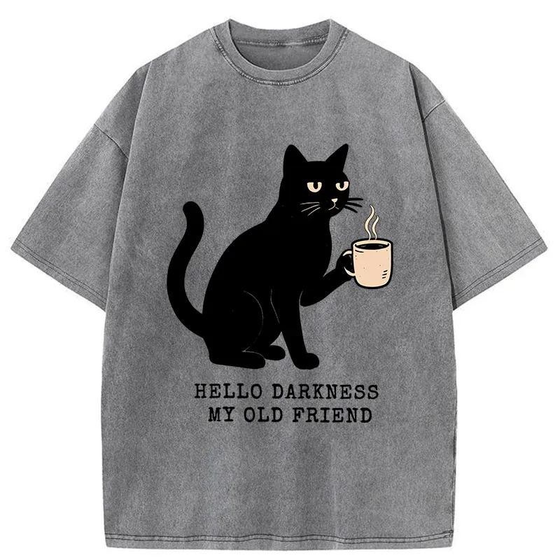 Tokyo-Tiger Hello Black Cat Washed T-Shirt