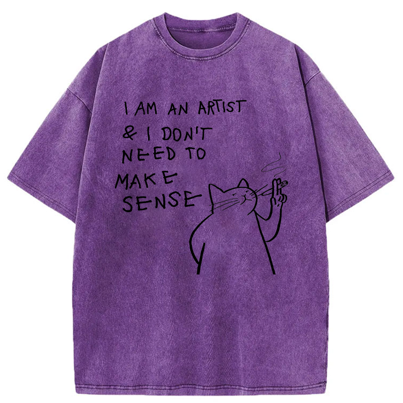 Tokyo-Tiger I Make Art, Not Sense Washed T-Shirt