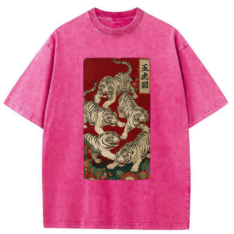 Tokyo-Tiger The Five Fierce Tigers Washed T-Shirt