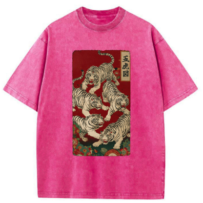 Tokyo-Tiger The Five Fierce Tigers Washed T-Shirt