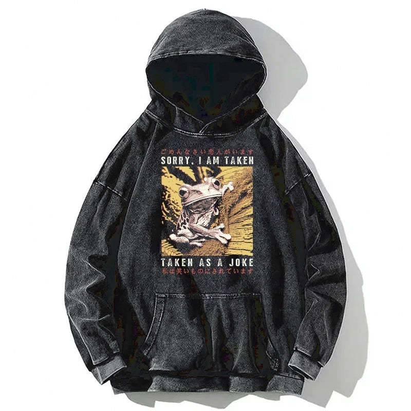 Tokyo-Tiger The Tragic Frog Japanese Washed Hoodie Sale