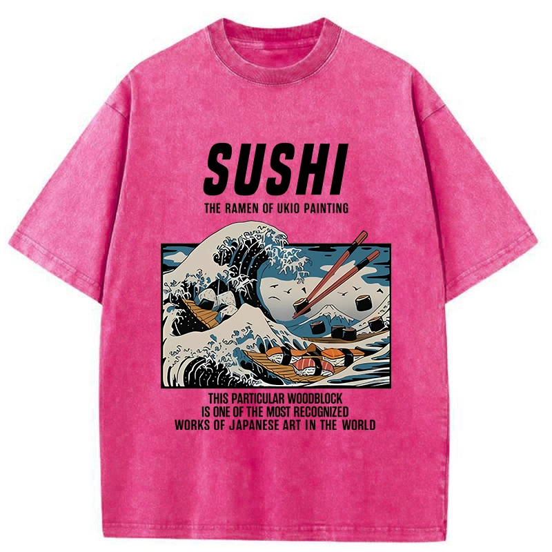 Tokyo-Tiger The Great Wave Off Sushi Washed T-Shirt