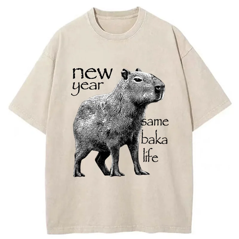 Tokyo-Tiger Different Year Same Stupidity Washed T-Shirt