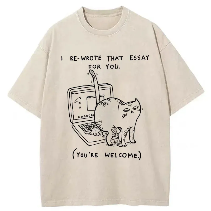 Tokyo-Tiger Troublemaking Cat Washed T-Shirt