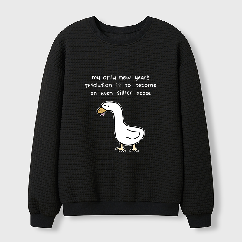 Tokyo-Tiger New Year's Resolutions Funny Waffle Sweatshirt