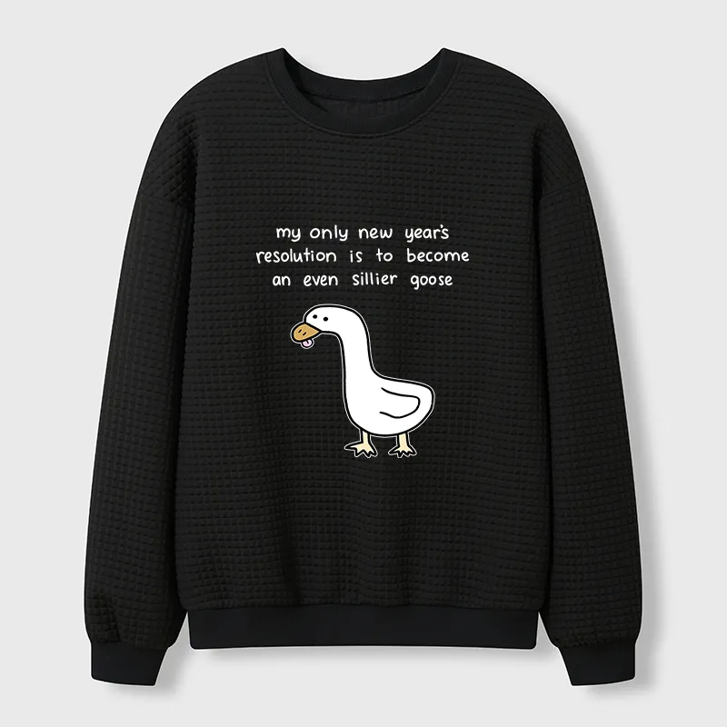 Tokyo-Tiger New Year's Resolutions Funny Waffle Sweatshirt