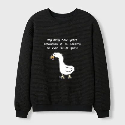 Tokyo-Tiger New Year's Resolutions Funny Waffle Sweatshirt