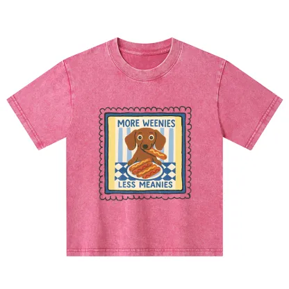 Tokyo-Tiger More Weenies Less Meanies Kids Washed T-Shirt