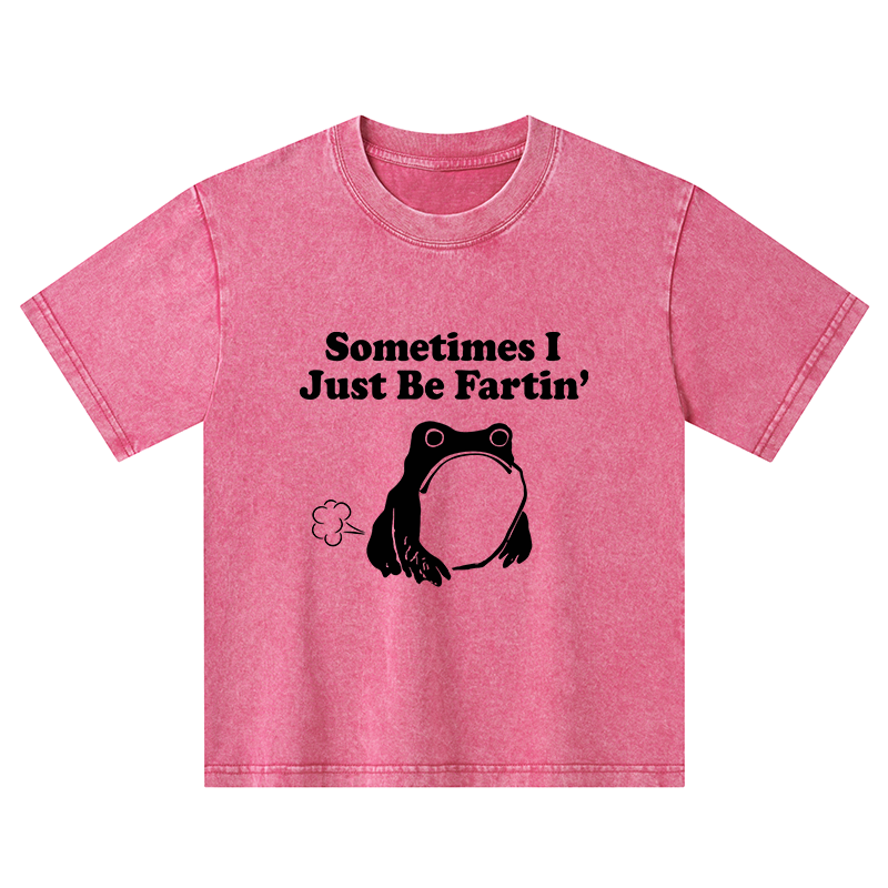 Tokyo-Tiger Farting Frog Japanese Kids Washed T-Shirt