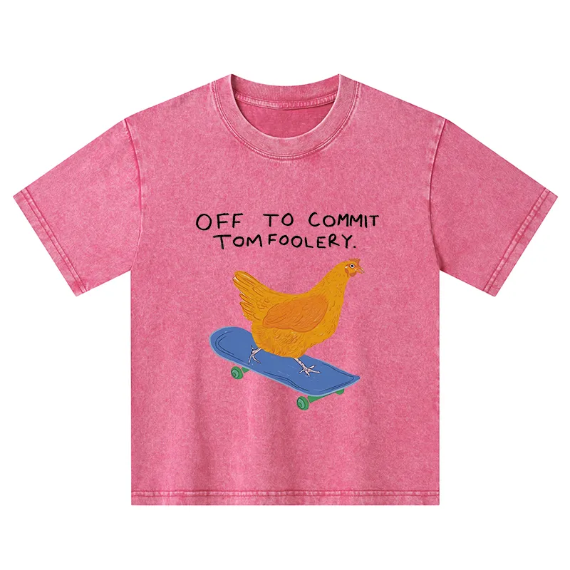 Tokyo-Tiger Chicken Was About To Do Something Bad Kids Washed T-Shirt