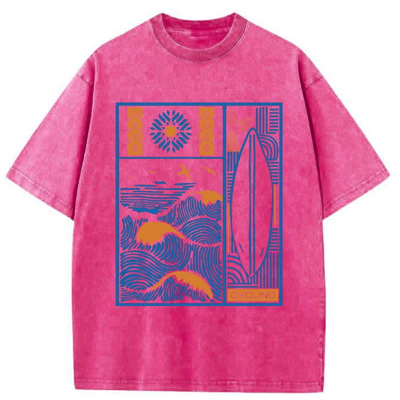 Tokyo-Tiger Minimalist Art Washed T-Shirt