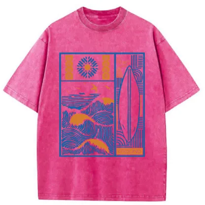 Tokyo-Tiger Minimalist Art Washed T-Shirt