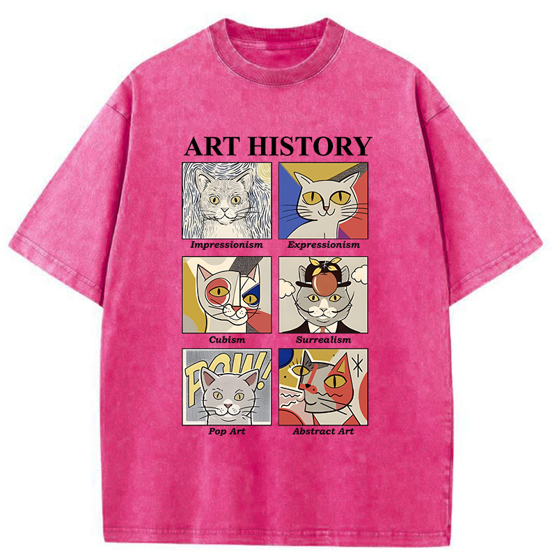 Tokyo-Tiger Art History About Cats Washed T-Shirt