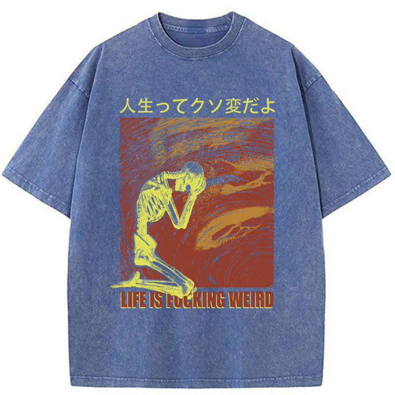 Tokyo-Tiger Skeleton Life is Fu Washed T-Shirt Sale