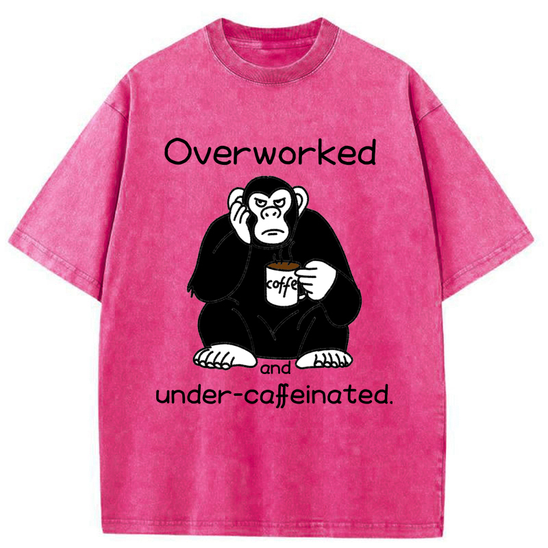 Tokyo-Tiger Overworked And Under-caffeinated Washed T-Shirt