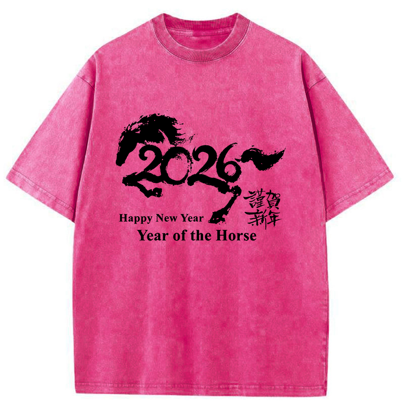 Tokyo-Tiger Year of the Horse 2026 Washed T-Shirt