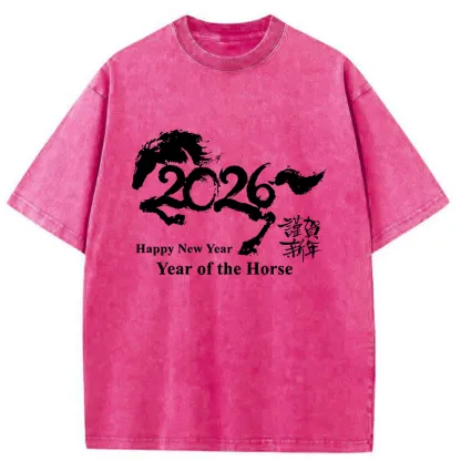 Tokyo-Tiger Year of the Horse 2026 Washed T-Shirt