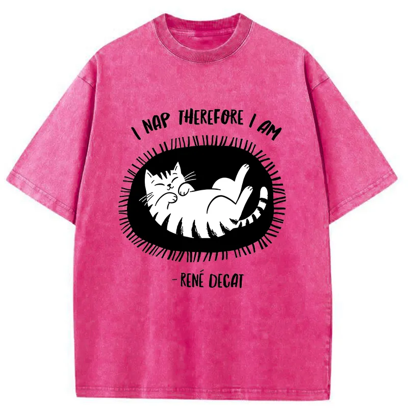 Tokyo-Tiger Cat Staying In Its Nest Washed T-Shirt