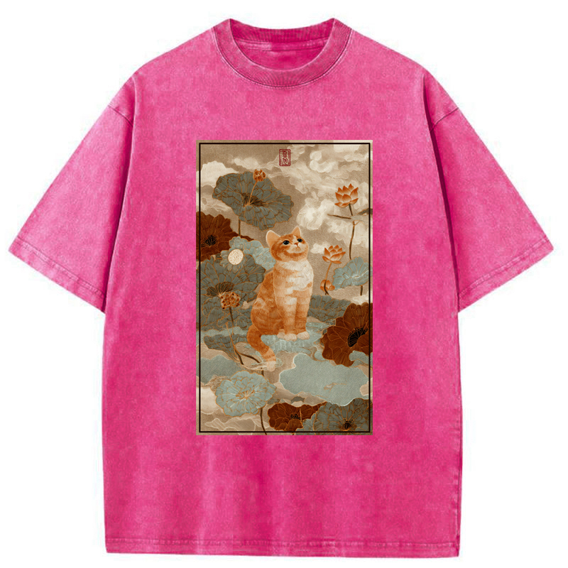 Tokyo-Tiger Lotus Pond Serenity Washed T-Shirt