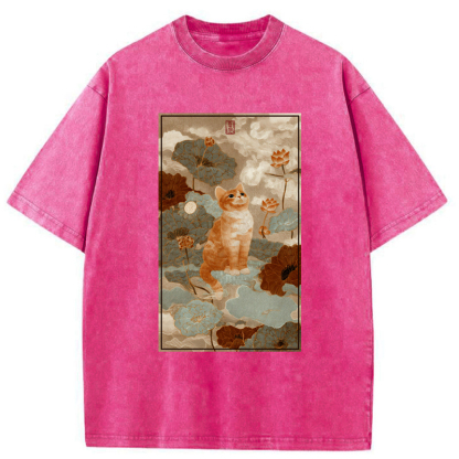 Tokyo-Tiger Lotus Pond Serenity Washed T-Shirt