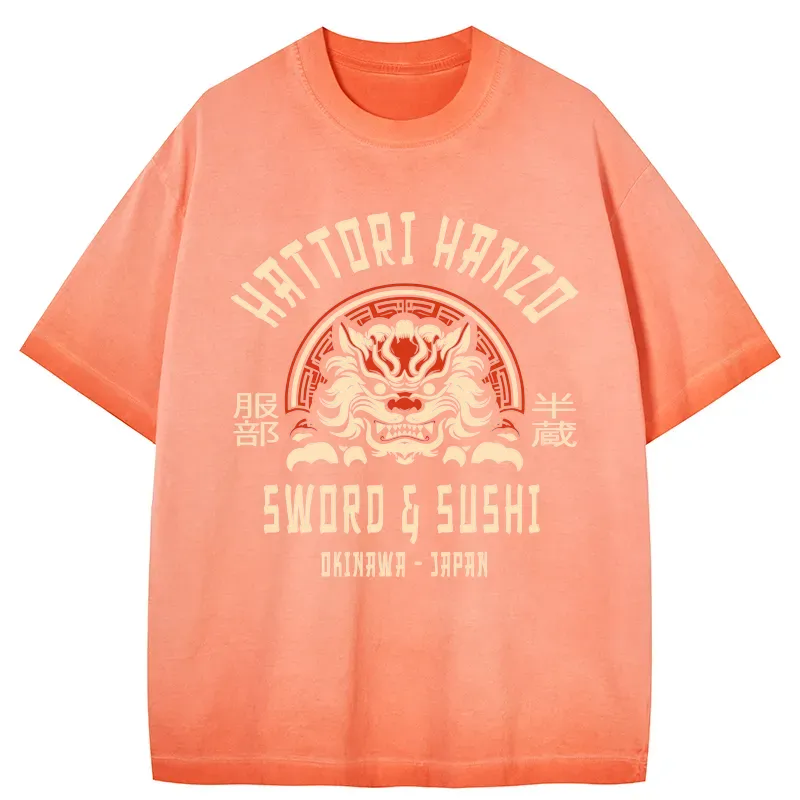 Tokyo-Tiger Hattori Hanzo Sword Gradient Washed T-Shirt