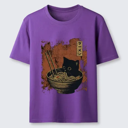Tokyo-Tiger Retro Cat Eating Japan Ramen Classic T-Shirt