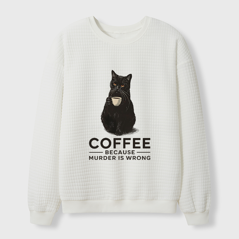 Tokyo-Tiger Can't Commit Murder So I'll Drink Coffee Waffle Sweatshirt