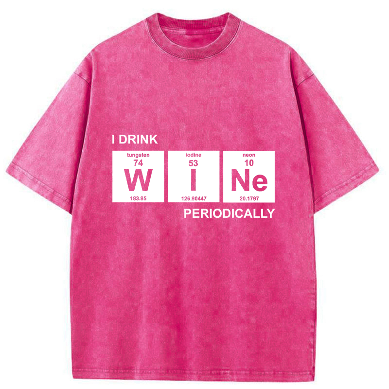 Tokyo-Tiger Periodic Table Of Alcoholic Beverages Washed T-Shirt