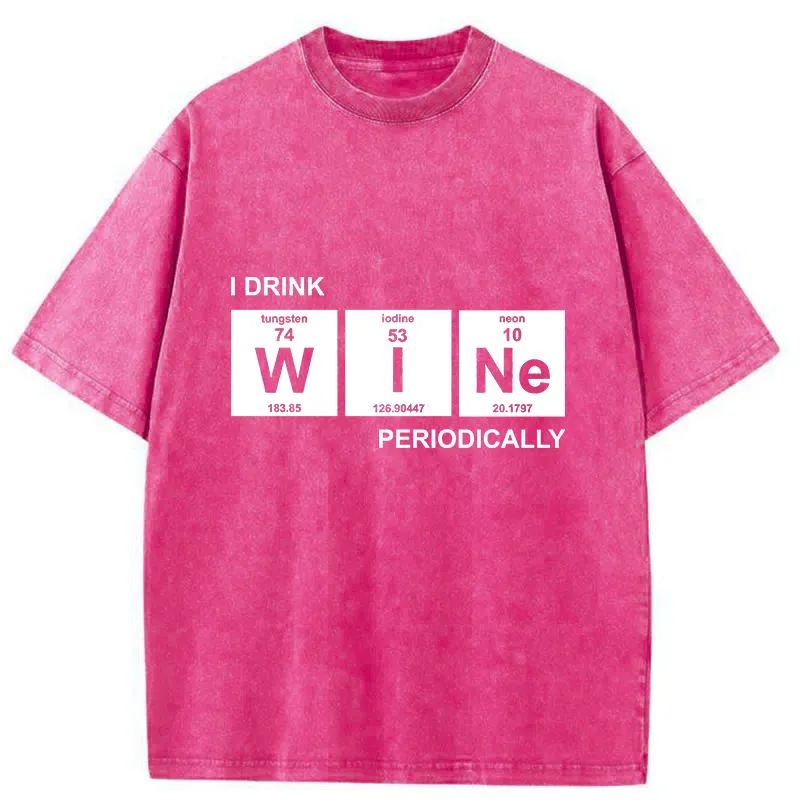Tokyo-Tiger Periodic Table Of Alcoholic Beverages Washed T-Shirt