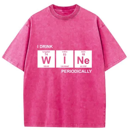 Tokyo-Tiger Periodic Table Of Alcoholic Beverages Washed T-Shirt