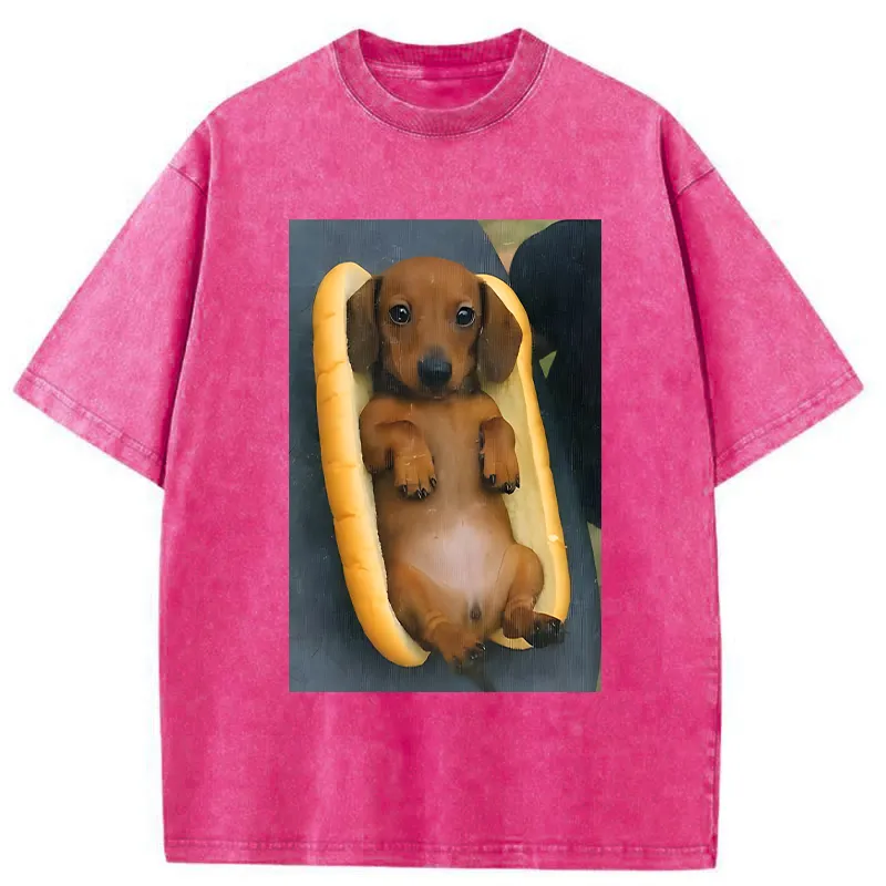 Tokyo-Tiger Dachshund Funny Washed T-Shirt