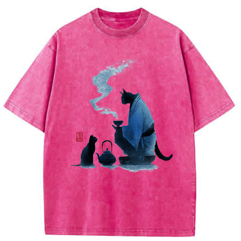 Tokyo-Tiger Midnight Tea Ceremony Washed T-Shirt