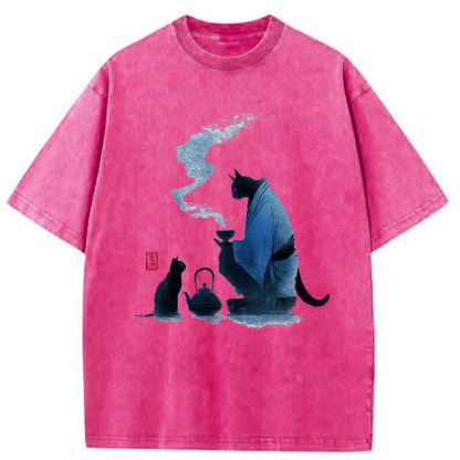 Tokyo-Tiger Midnight Tea Ceremony Washed T-Shirt