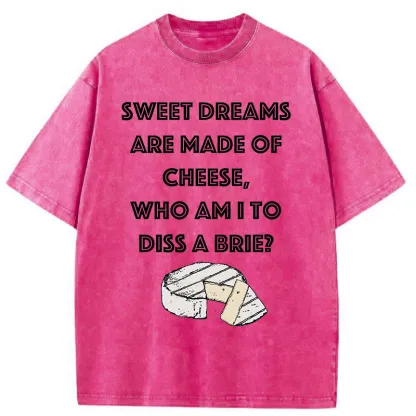 Tokyo-Tiger Funny Cheese Music Washed T-Shirt