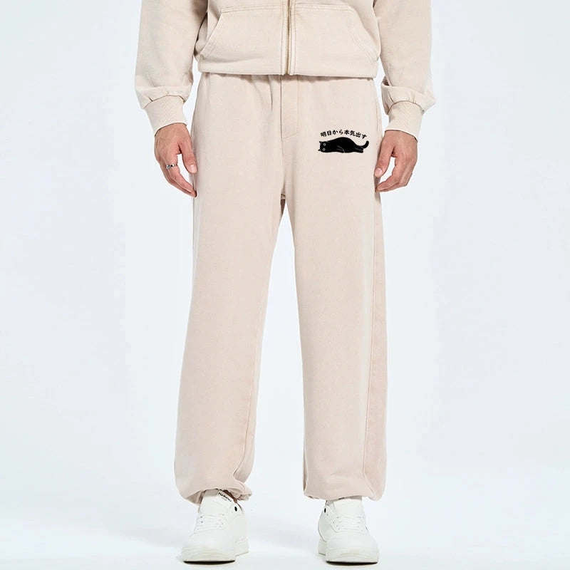 Tokyo-Tiger I'm Going To Get Serious Tomorrow Washed Sweatpants