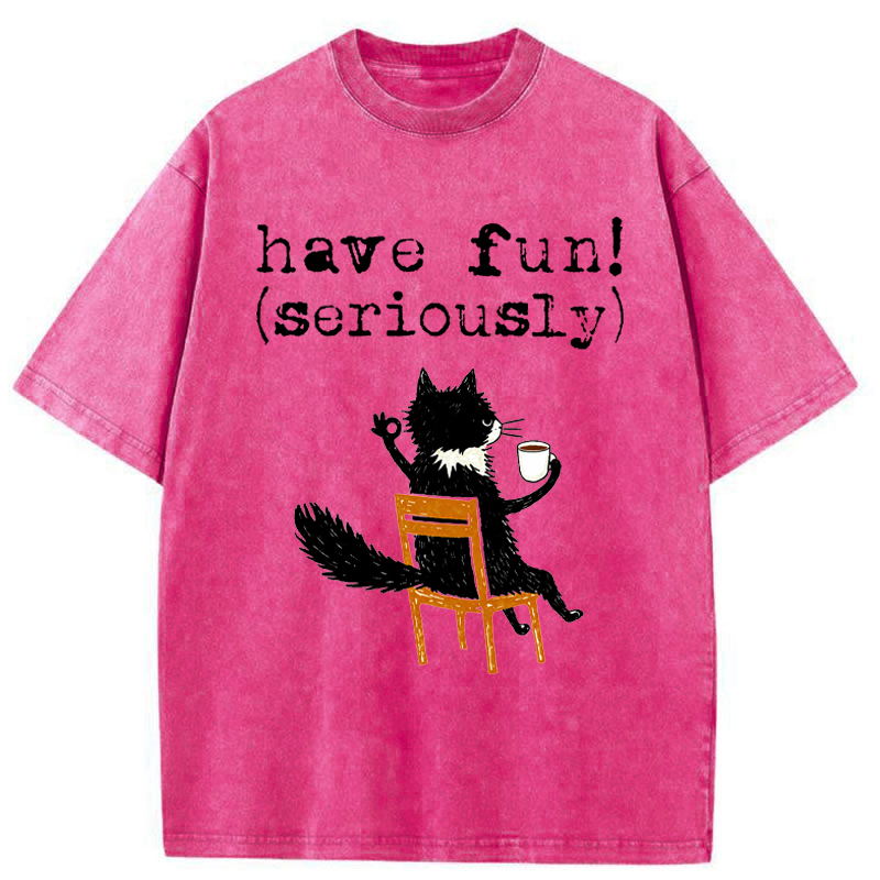 Tokyo-Tiger Have Fun Cat Washed T-Shirt
