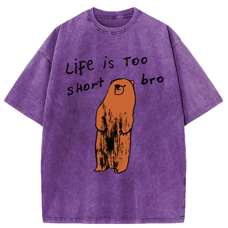 Tokyo-Tiger Life Is Too Short Bro Washed T-Shirt