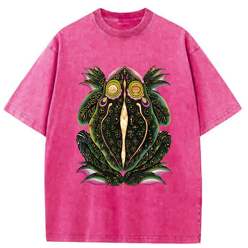 Tokyo-Tiger Retro Weird Frog Washed T-Shirt
