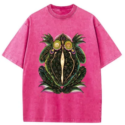 Tokyo-Tiger Retro Weird Frog Washed T-Shirt