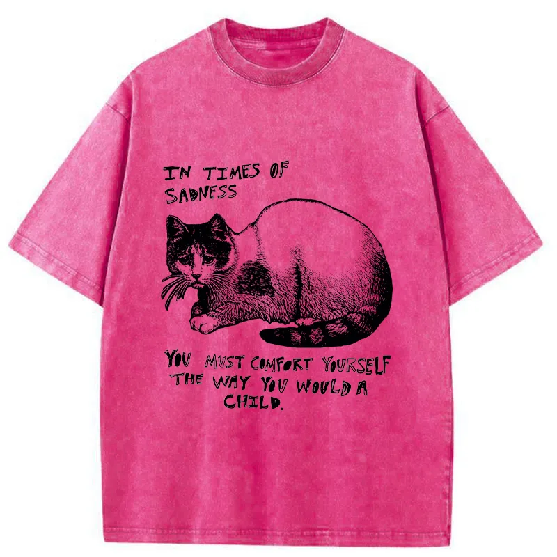 Tokyo-Tiger Comfort Yourself When You're Sad Washed T-Shirt