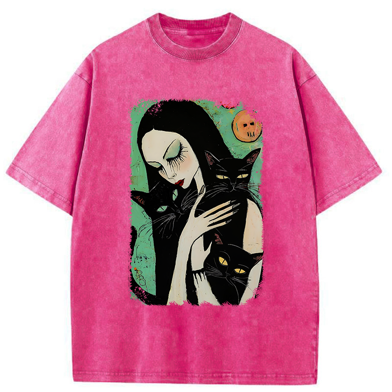 Tokyo-Tiger Me And My Black Cat Washed T-Shirt