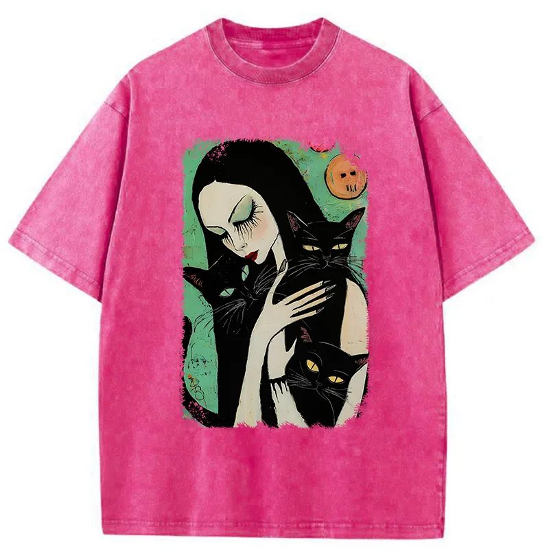 Tokyo-Tiger Me And My Black Cat Washed T-Shirt