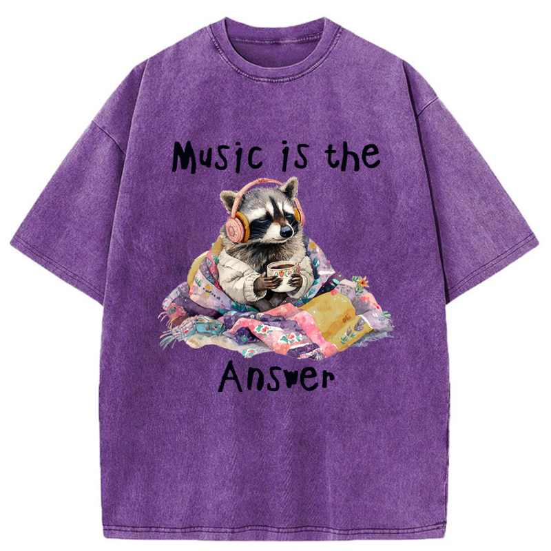 Tokyo-Tiger Music Is The Answer Washed T-Shirt